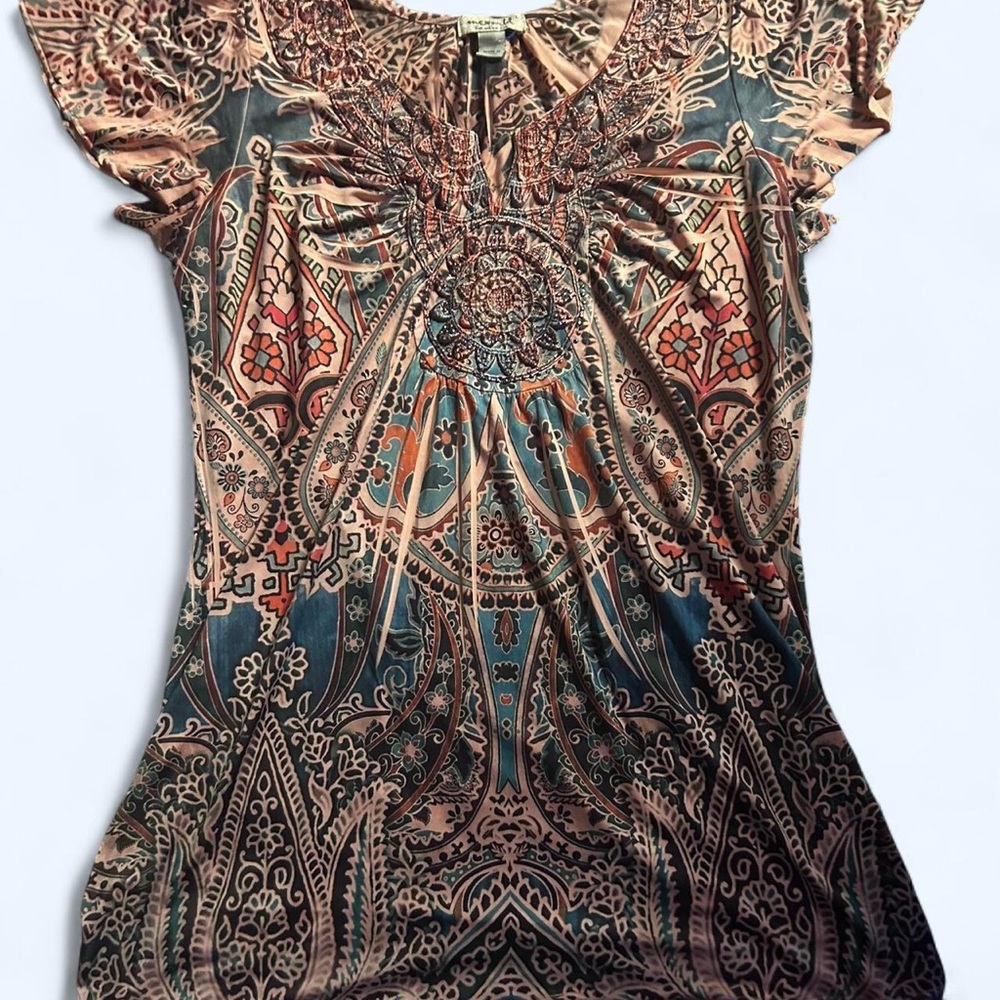 ONE WORLD Multicolor Paisley Blouse